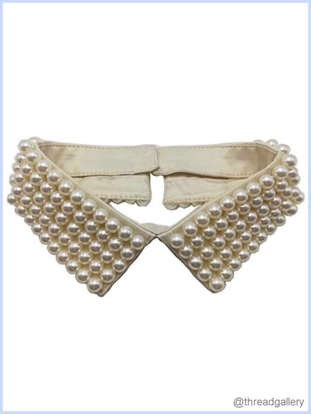 Handmade Beaded Faux Pearl Collar Necklace Detachable Fashion Accessory